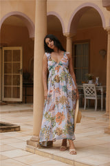 Tropisches Blüten-Maxikleid Blumig