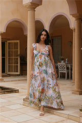 Tropisches Blüten-Maxikleid Blumig