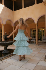 Ocean Nights One-Shoulder Maxikleid Salbeigrün