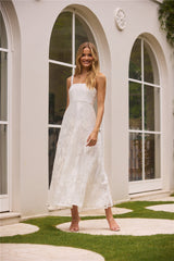 Gartenromantik Midikleid Weiß