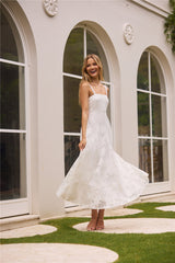 Gartenromantik Midikleid Weiß