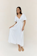 Sonnenlicht Maxi-Kleid Weiß