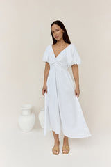 Sonnenlicht Maxi-Kleid Weiß