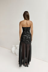 Trägerloses Maxikleid „First Class Feelings“ Schwarz