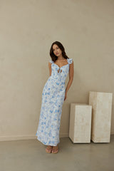 Rose Petal Reverie Midikleid Blau