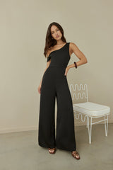 Secret Society Off-Shoulder Jumpsuit Schwarz