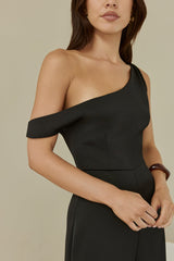 Secret Society Off-Shoulder Jumpsuit Schwarz