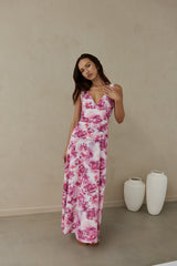 Maxikleid Sonnenuntergang-Palette Pink