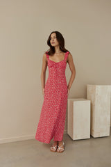 Berry Bloom Maxikleid Rot