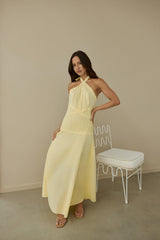 Tropical Dreamer Neckholder Maxikleid Gelb