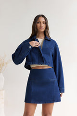 Kaffee-Dates Jeans-Minirock Blau