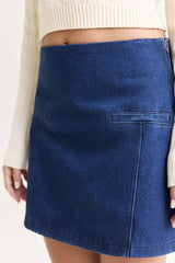 Kaffee-Dates Jeans-Minirock Blau