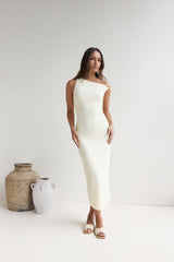 Moonlit Moments Off-Shoulder Mesh Maxikleid Gelb