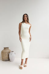 Moonlit Moments Off-Shoulder Mesh Maxikleid Gelb