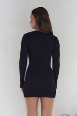 Schneeglöckchen Strick Langarmshirt Schwarz