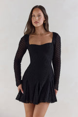 Drift And Dream Langarm-Minikleid Schwarz