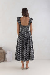 Uncharted Bliss Midi-Kleid Schwarz