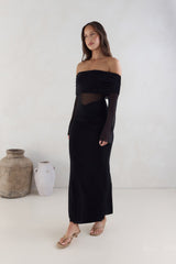 Sands Of Somewhere schulterfreies Maxikleid Schwarz