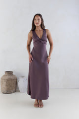 Island Reverie Satin Maxikleid Lila