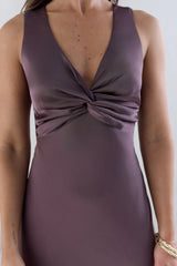 Island Reverie Satin Maxikleid Lila