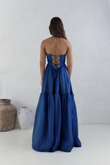 Unvergesslicher Stil Trägerloses Maxikleid Navy