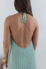 Coastal Euphoria Neckholder Maxikleid Grün