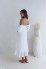 Geliebt Vom Mond Midikleid Weiß