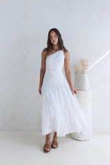 Maxikleid Schneebedeckter Berg Weiß
