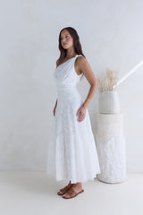 Maxikleid Schneebedeckter Berg Weiß