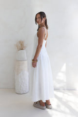 Jasmine Jewel Besticktes Maxikleid Weiß