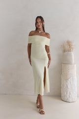 Santorini Strolls Carmen-Midikleid Gelb