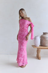 In My Heart Off-Shoulder Maxikleid Rosa