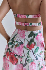 Bouquet In Bloom Trägerloses Maxikleid Rosa
