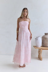 Cloud Kissed Paths Trägerloses Maxikleid Pink