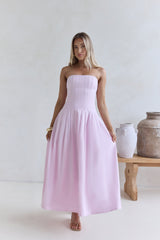 Sunshine Serenity Trägerloses Midikleid Rosa