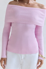 Dreamwave Off-Shoulder Stricktop Rosa