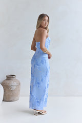 Glow Up Season trägerloses Maxikleid Blau