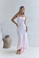 Lucky In Life Satin Neckholder Maxikleid Pink