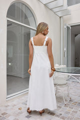Verträumtes Herz Maxi-Kleid Weiß