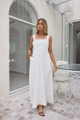Verträumtes Herz Maxi-Kleid Weiß