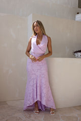 More And More Neckholder Maxikleid Lila