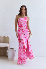 In The Mood One Shoulder Maxi-Kleid Rosa
