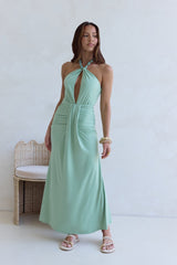 Grünes Maxi-Trägerkleid „From The Heart“