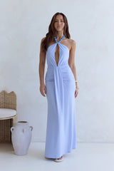 From The Heart Halter Maxikleid Blau