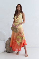 Sunrise Stars Mesh Maxirock Gelb
