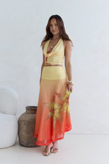 Sunrise Stars Mesh Maxirock Gelb