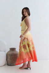 Sunrise Stars Mesh Neckholder Top Gelb