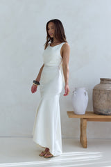 Maxikleid Oath To You aus Satin in Champagner