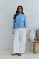 Winterflucht Strickpullover Blau