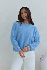 Winterflucht Strickpullover Blau